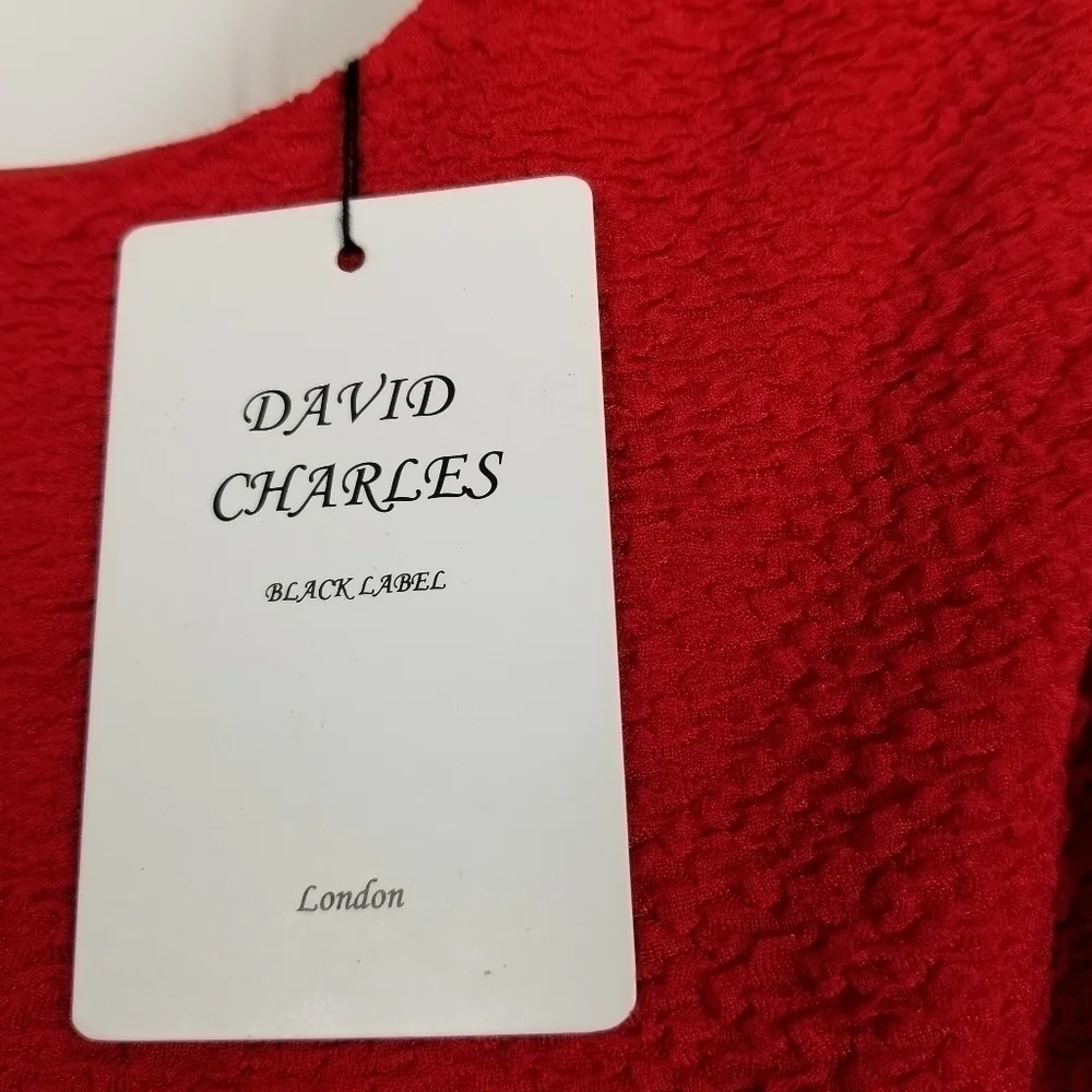 David Charles NWT Girls Sz 14 Yrs Full Skirt Sleeveless Textured Dress Bow Red